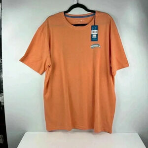 CARIBBEAN JOE CORAL SZ L COTTON/SPANDEX NWT WITH GRAPHIC SOFT SHORT SLEEVES